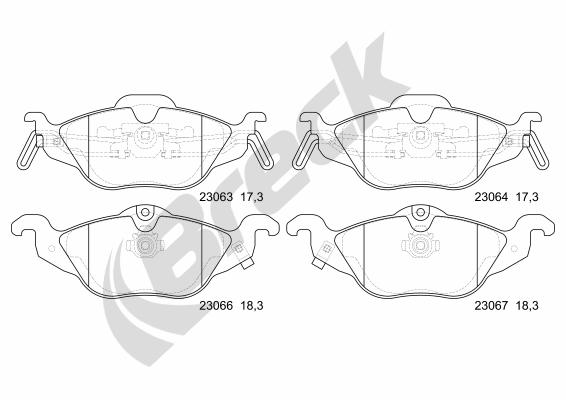 Brake Pad Set, disc brake - 23063 00 702 10 BRECK